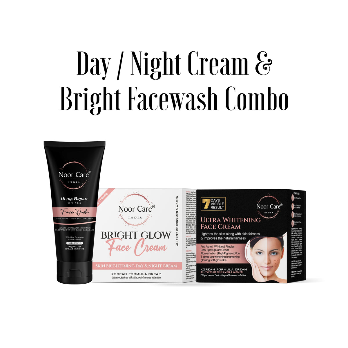 Combo ultra whitening and bride glow Cream with Ultra Bright Face Wash