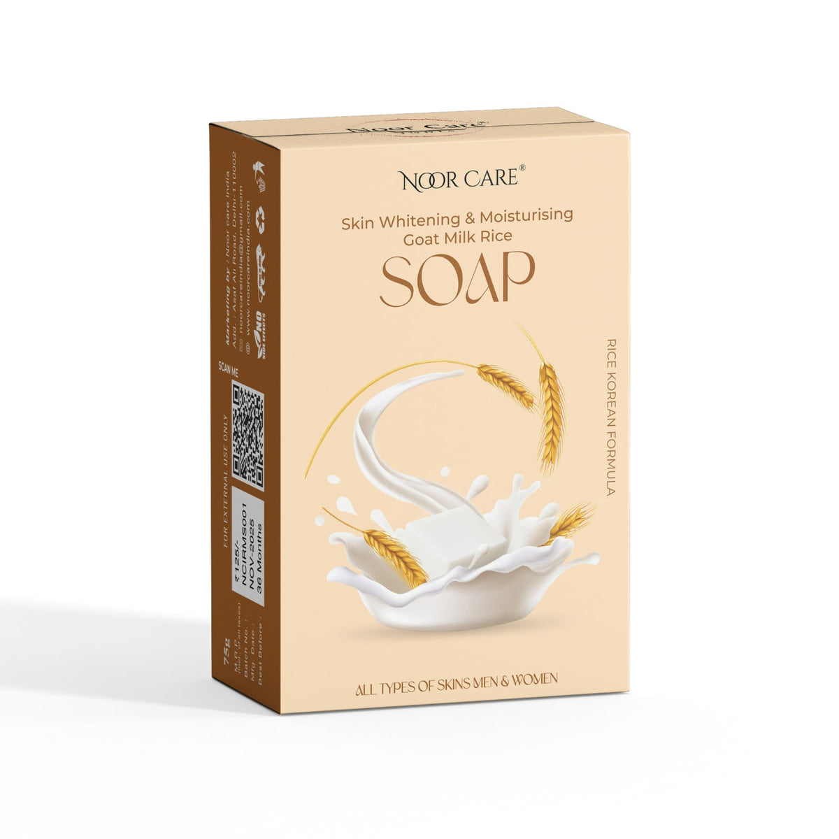 Noor Care Skin Whitening Combo | Ultra Whitening Night Cream & Goat Milk Rice Soap