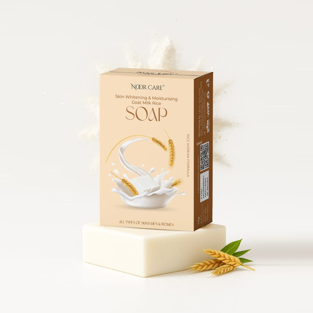Noor Care Skin Whitening Combo | Ultra Whitening Night Cream & Goat Milk Rice Soap