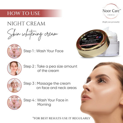 Noor Care Skin Whitening Combo | Ultra Whitening Night Cream & Goat Milk Rice Soap