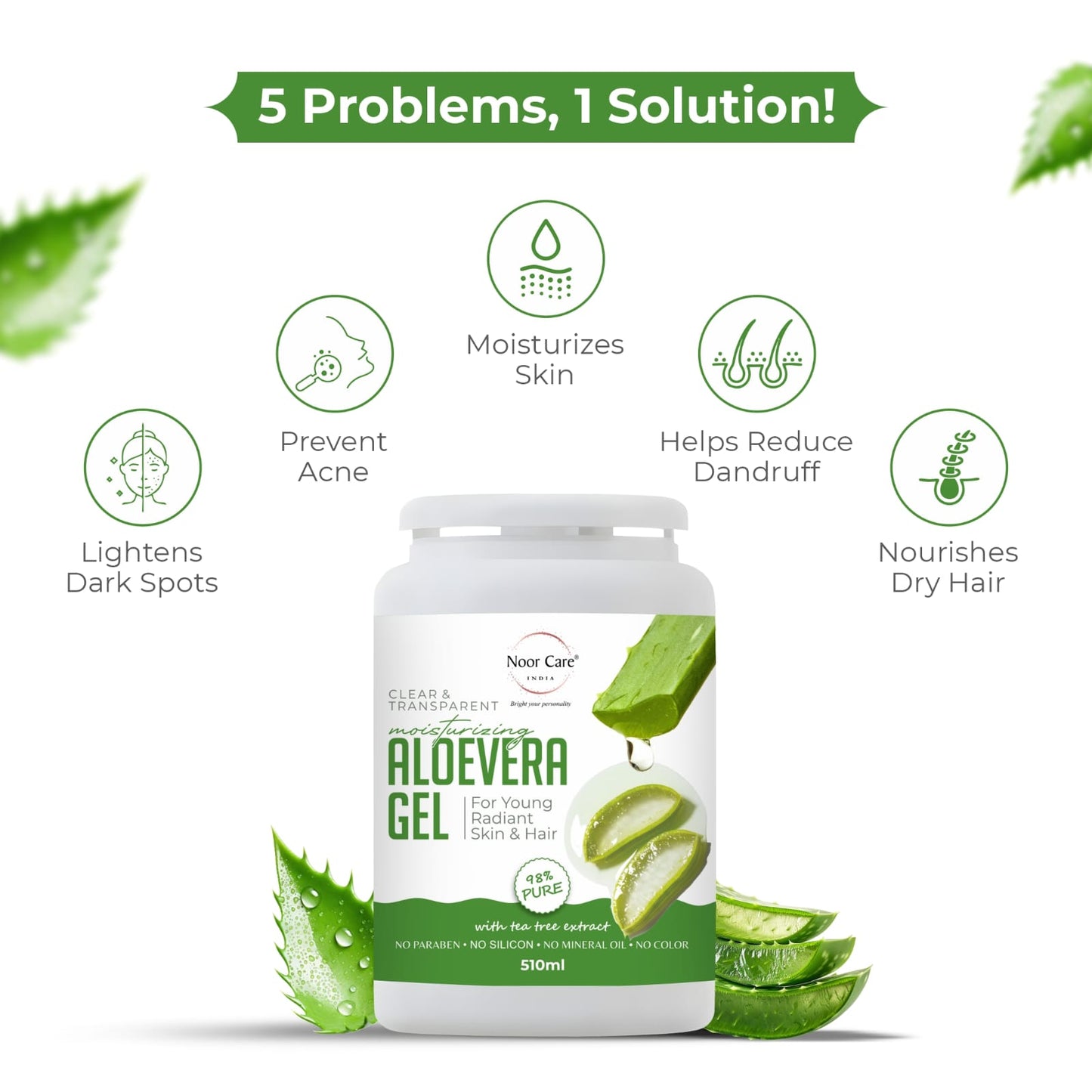 Clear & Transparent Moisturizing Aloe Vera Gel (510ml)