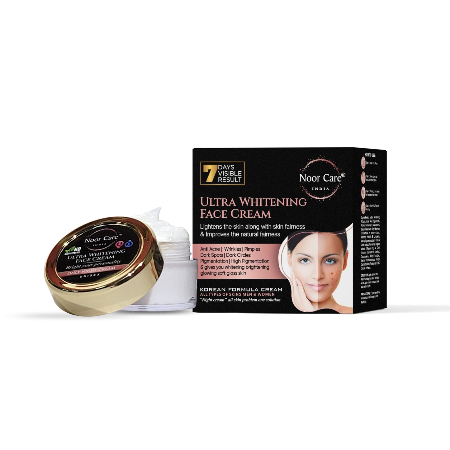 Noor Care Skin Whitening Combo | Ultra Whitening Night Cream & Goat Milk Rice Soap