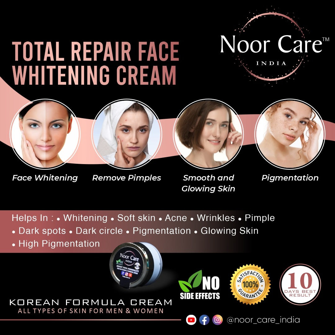 Noor Care Skin Whitening Combo | Ultra Whitening Night Cream & Goat Milk Rice Soap