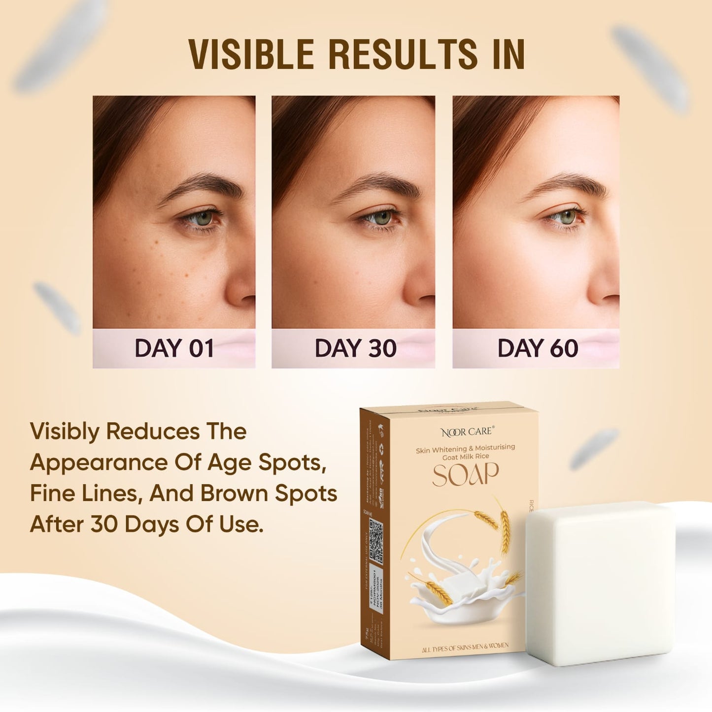Noor Care Skin Whitening Combo | Ultra Whitening Night Cream & Goat Milk Rice Soap