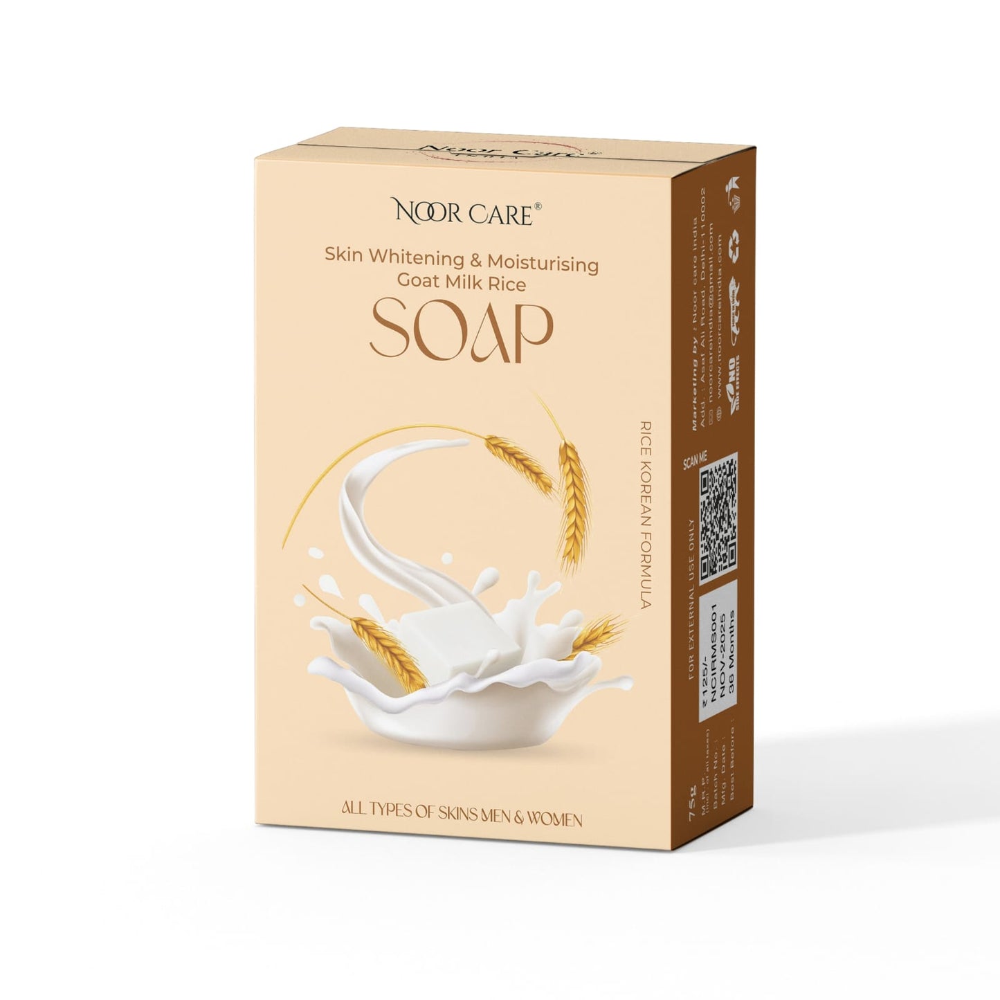 Noor Care Skin Whitening Combo | Ultra Whitening Night Cream & Goat Milk Rice Soap